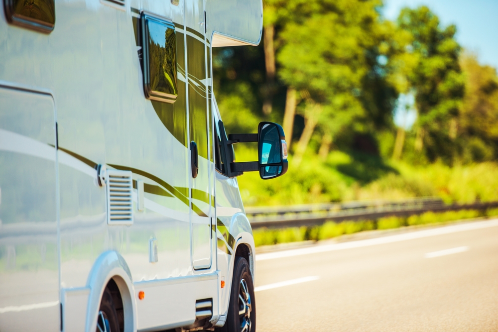 rv driving down highway