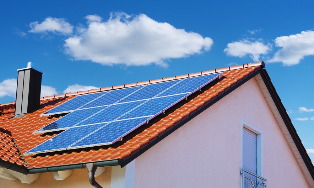 Solar panels on a roof - best home insurance.