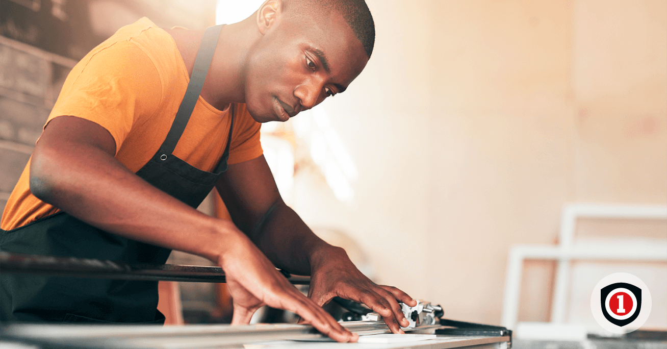 African american working on his new business