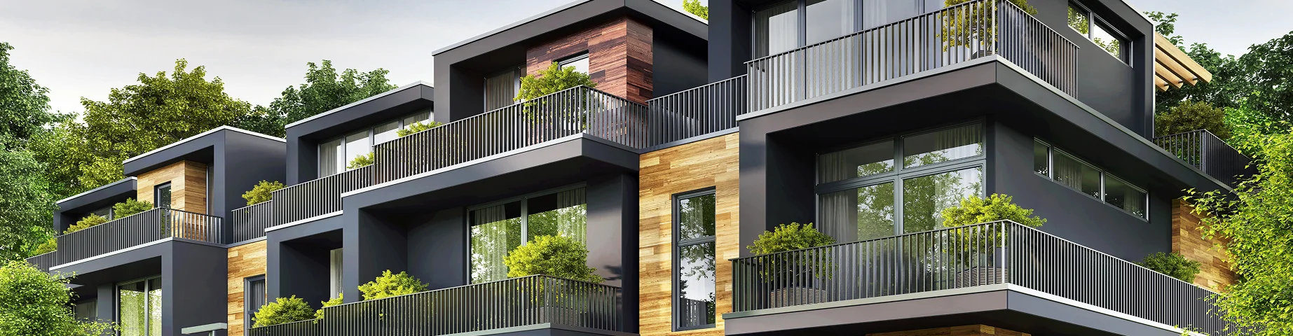 Modern townhouse design. 3d rendering – best habitational insurance.
