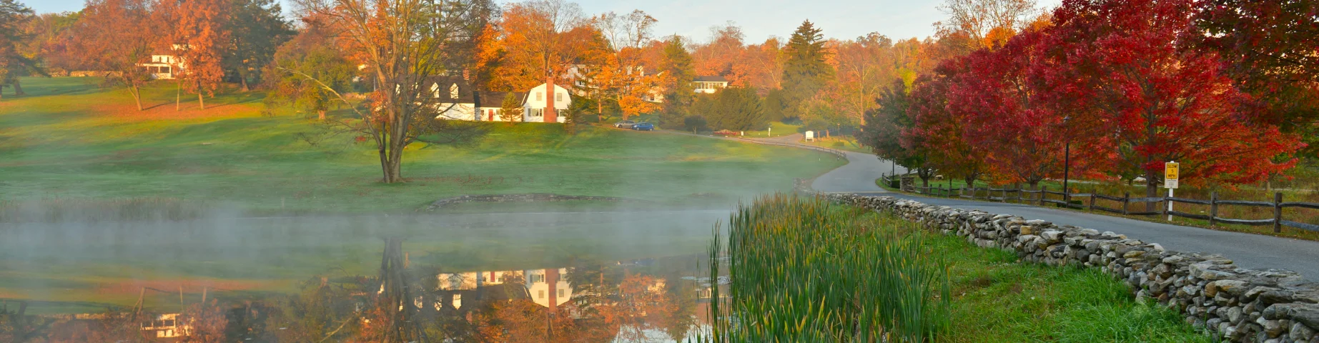Beautiful Connecticut countryside during foliage season, South Kent, Connecticut, USA – Home Insurance in Connecticut
